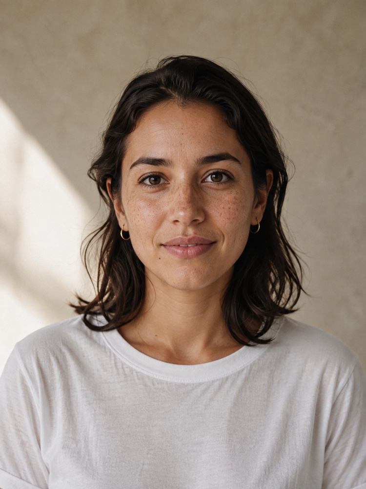 Illustrative portrait of a woman in soft daylight